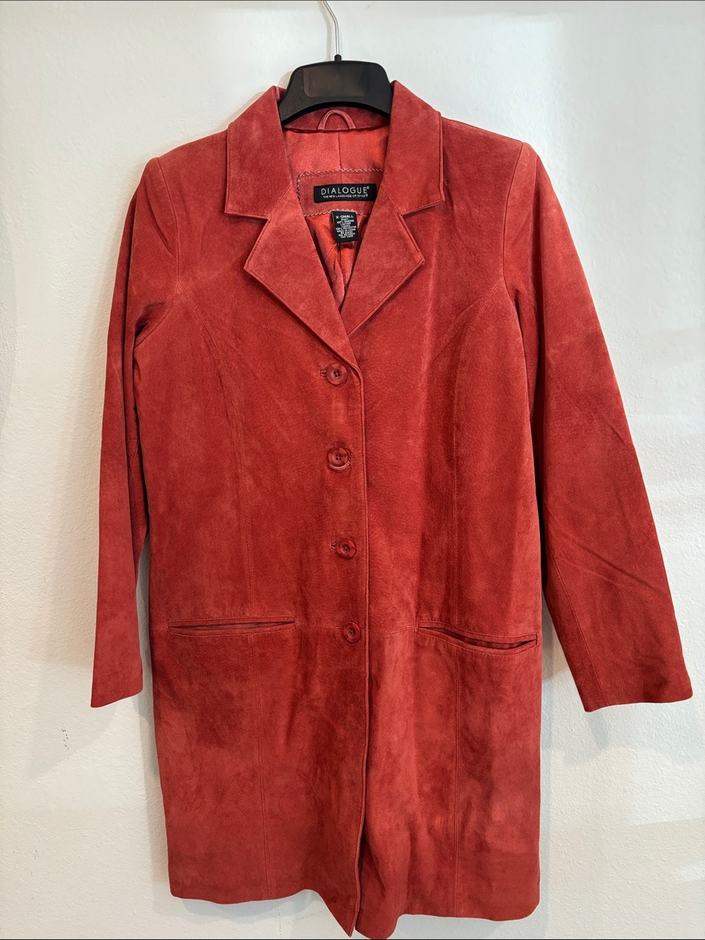 Dialogue Leather Trench Jacket. Size XS